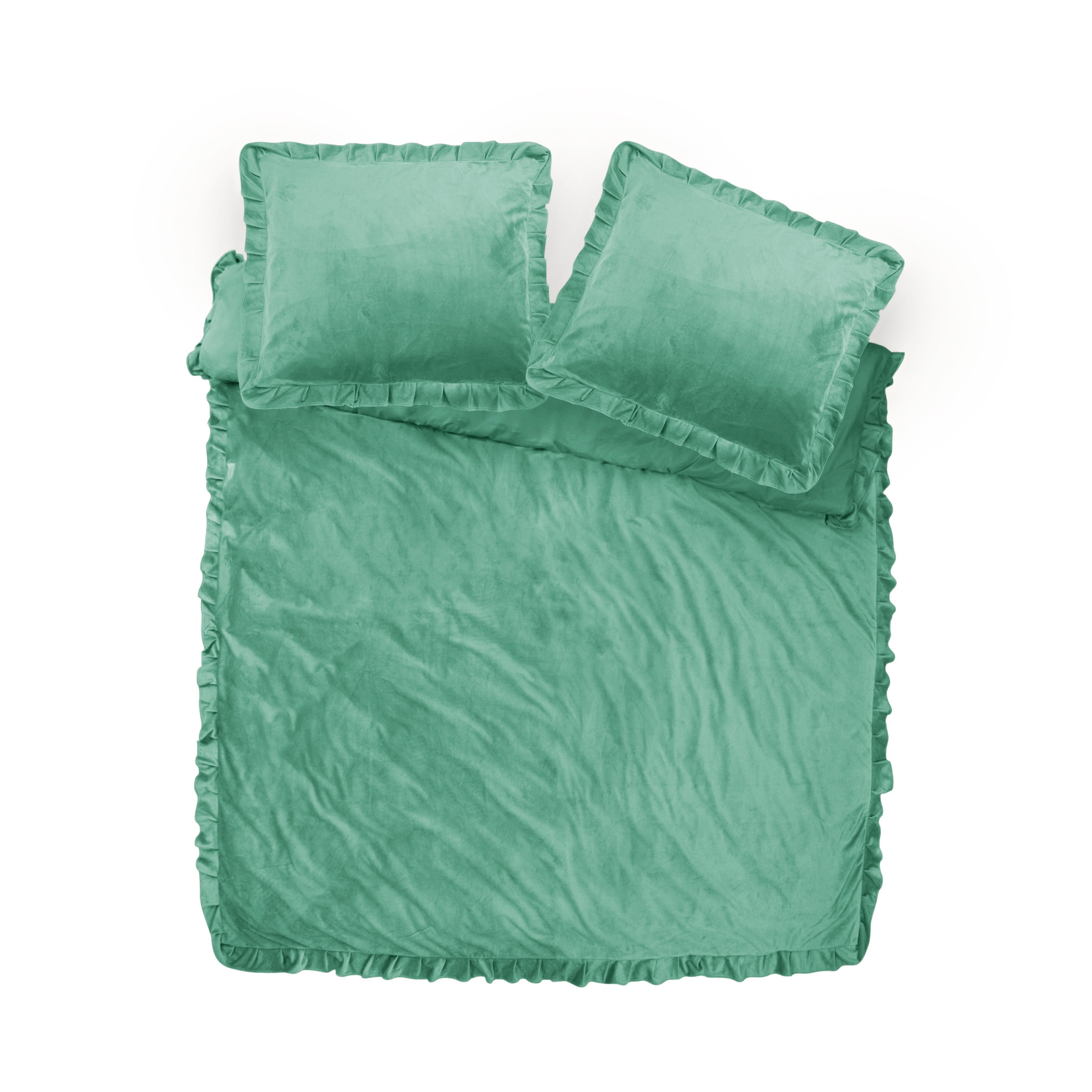 Velvet Ruffles Groen Dekbedovertrekken 100% velvet polyester
